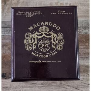Macanudo Toro Vintage 1997 Maduro Empty Wood Cigar Box Dominican Republic